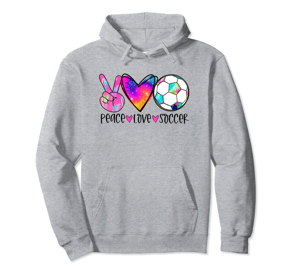 Peace Love Soccer Tie Dye Soccer Hoodie - Custom Art Print for Adults