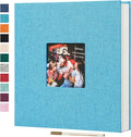 Spbapr Large Photo Album Self Adhesive 3x5 4x6 5x7 8x10 Pictures Magnetic Scrapbook 40 Blank Pages Linen Cover DIY Album with A Metal Pen