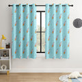 Kids Space Rockets Blackout Curtains - 100% Blackout, Thermal Insulated, Noise Reducing, Perfect for Kids Room and Nursery, 2 Panels (Aqua Mini Rockets, W52×L63)