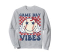 Game Day Vibes Coquette Bow Baseball Sweatshirt - Fun Novelty Design Unisex