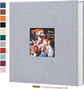 Spbapr Large Photo Album Self Adhesive 60 Pages Linen cover DIY Magnetic Scrapbook album with A Metal Pen Hold 3x5 4x6 5x7 6x8 8x10 Pictures