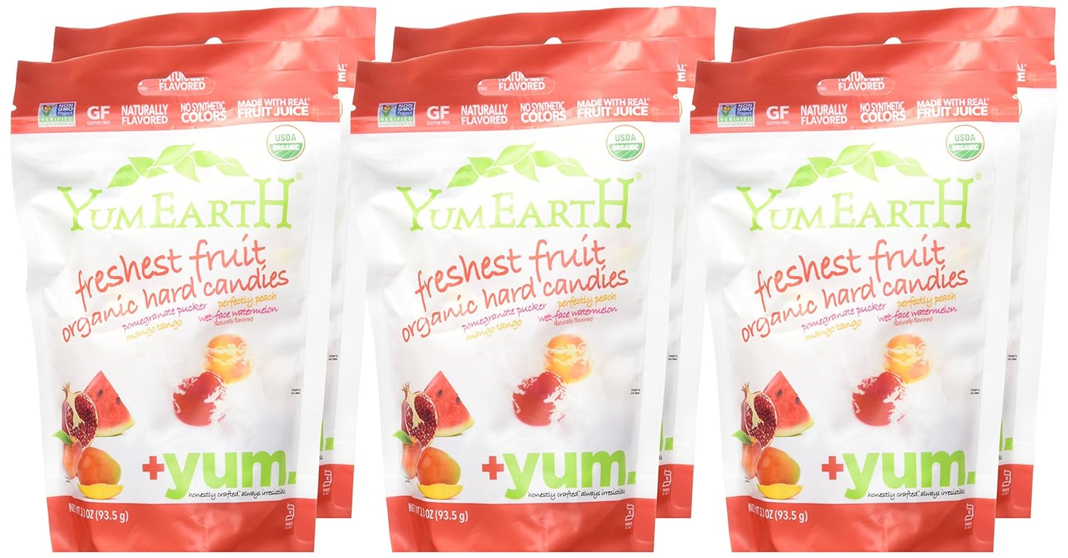 YumEarth Organic Fruit Drop Candy, 3.3 oz., Pack of 6
