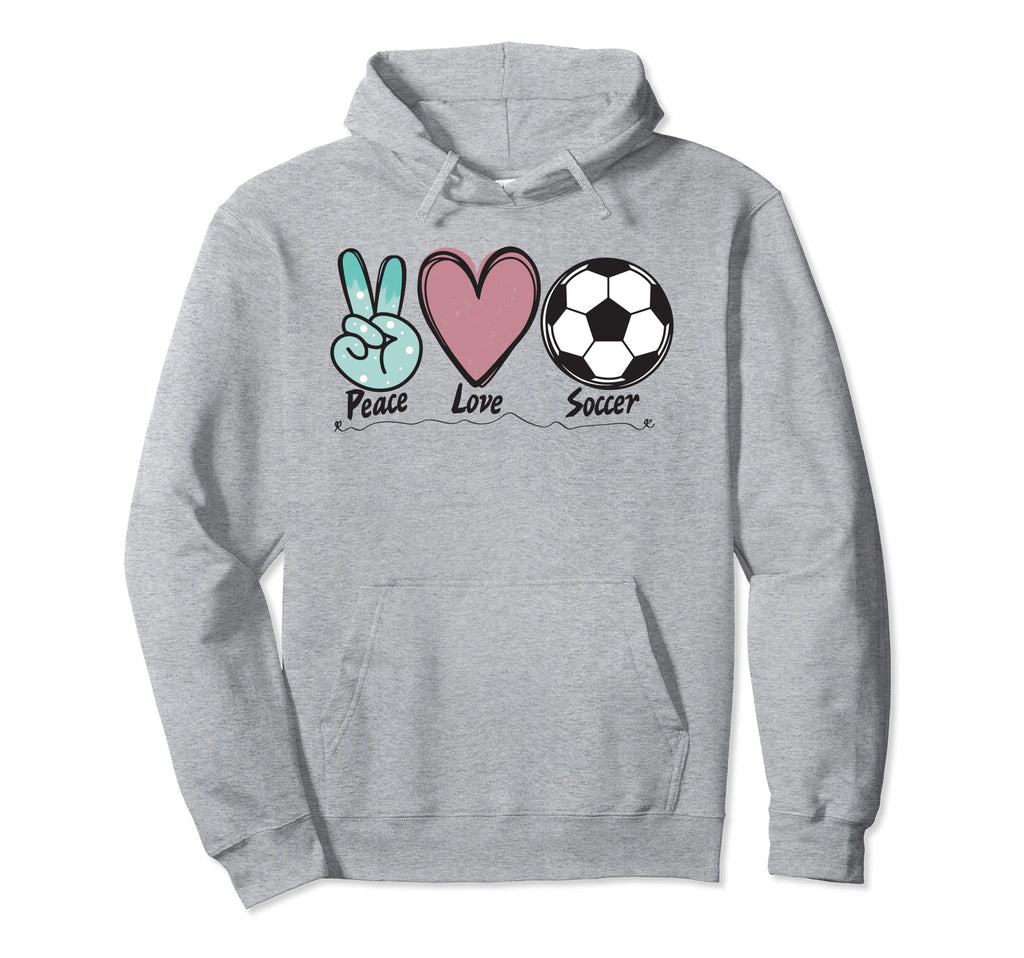 Peace Love Soccer Soccer Lover Hoodie - Aesthetic Graphic for Adults