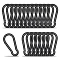 KINLINK 20 Pack Black Carabiner Clip, 3.15 inch Heavy Duty Spring Snap Hook, Small Caribeener Clips for Outdoor Camping, Swing Set, Hammock, Hiking Travel, Fishing, Quick Link Keychain