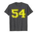 Number 54 Varsity Distressed T-Shirt - Casual Everyday Wear for Adults