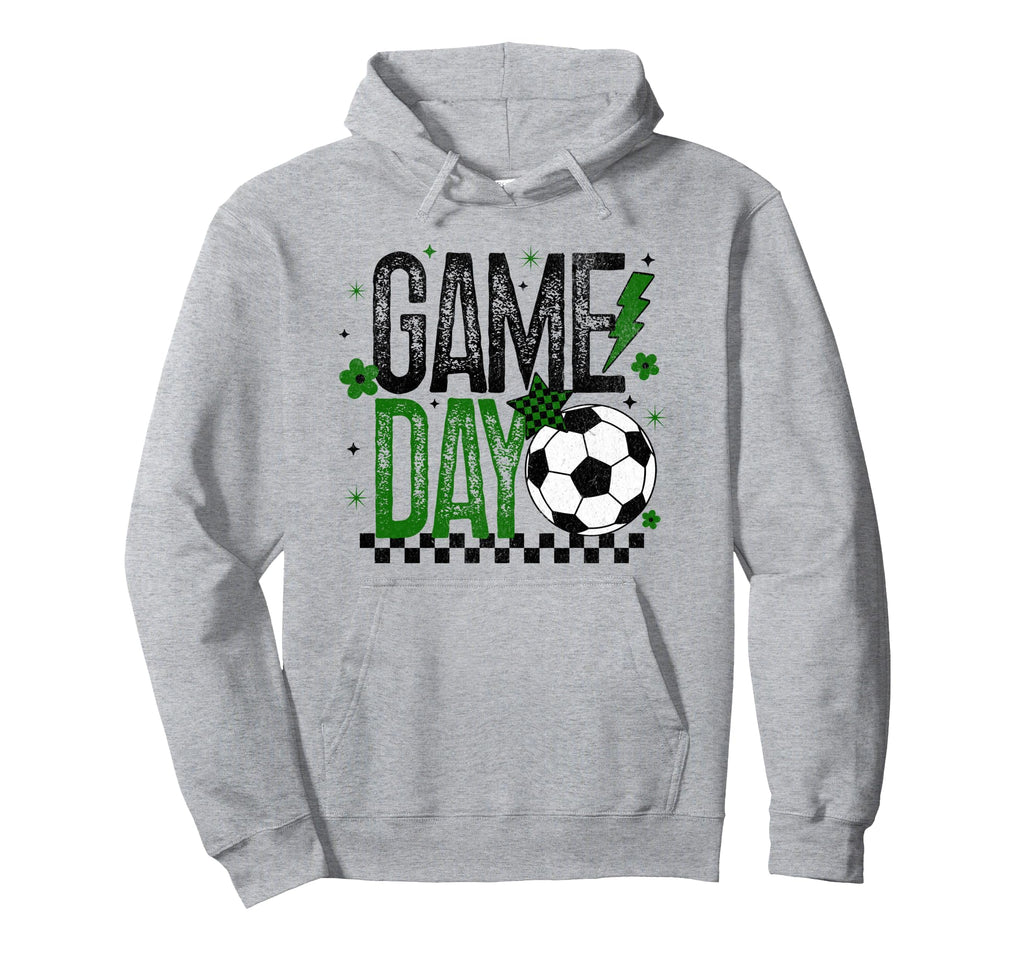 Game Day Soccer Season Black Green Gold Hoodie - Novelty Apparel Men Women