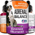 Adrenal Balance for Dogs and Cats - Cushings Treatment for Pets, Adrenal Support w/ Ashwagandha, Licorice Root, Rhodiola Rosea - 2oz Herbal Drops