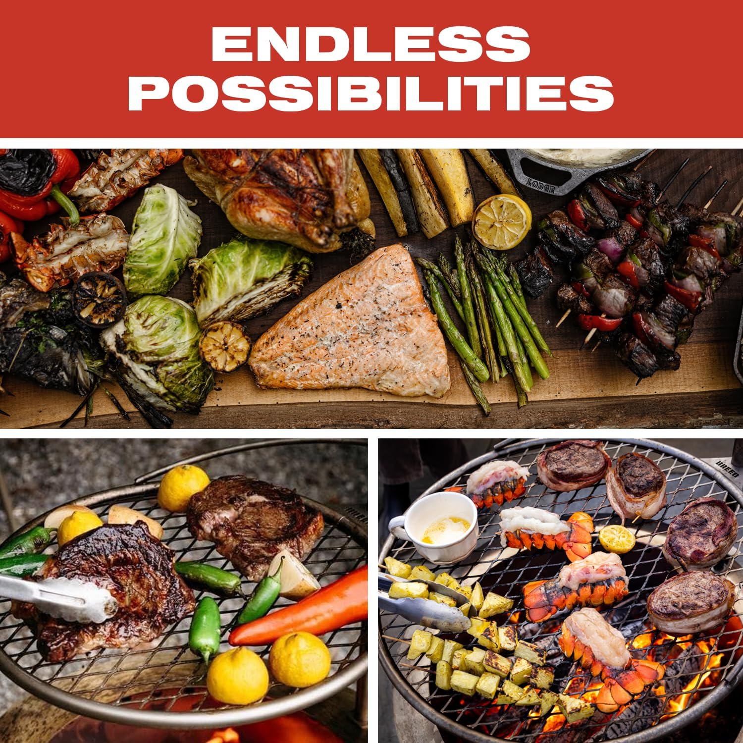 Breeo Smokeless Fire Pit Grilling Bundle (X Series 24 Corten Steel, Outpost Grill, Ash Shovel, & Lid) | 27.5 inch Smokeless Firepit for Outside | Ideal for Families