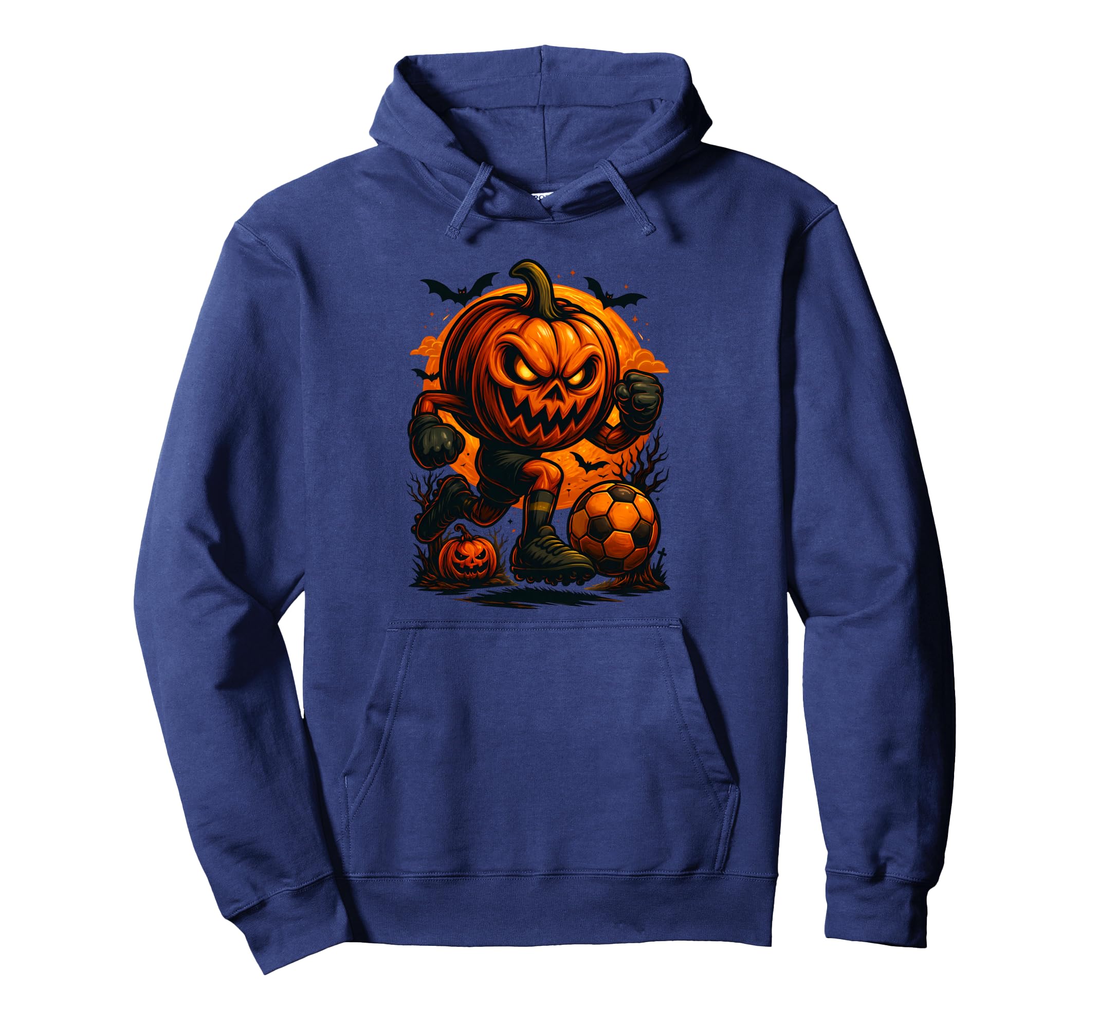 Happy Halloween Scary Pumpkin Showing Hoodie - Novelty Apparel for Adults
