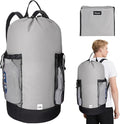 BALEINE 120L Laundry Bag Backpack, 900D Oxford Fabric Large Travel Laundry Bags with Shoulder Straps and 2 Mesh Pockets for College Dorm, Apartment, Laundromat (Gray, 120L)