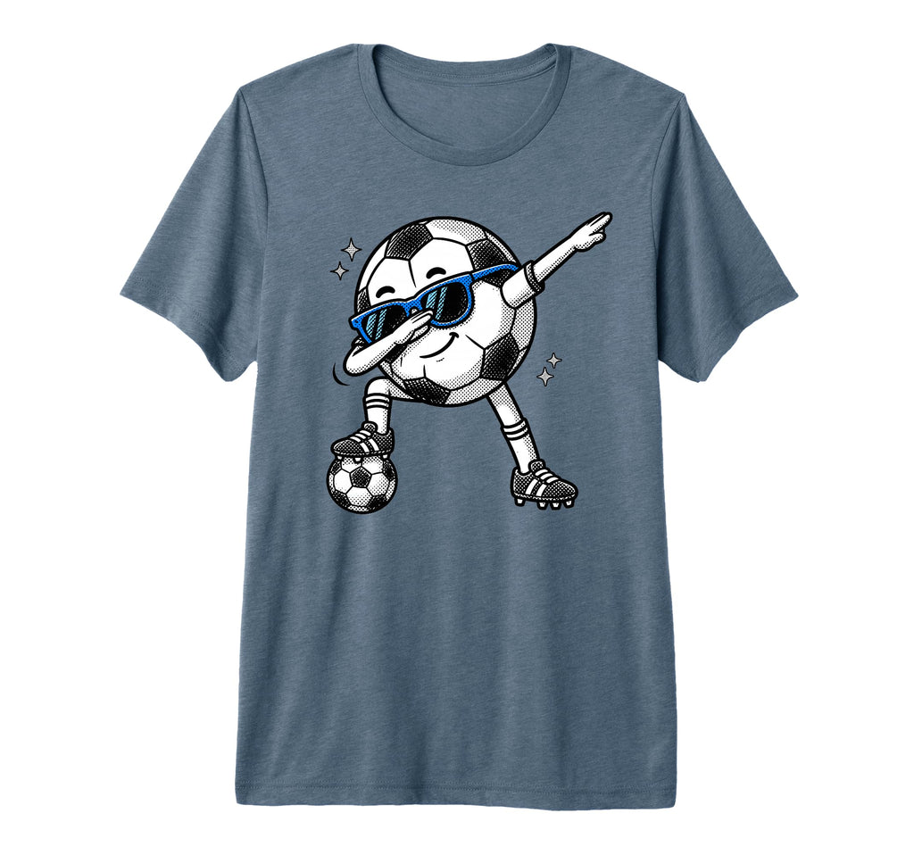 Dabbing Soccer Ball Halftone Funny T-Shirt - Minimalist Print for Adults