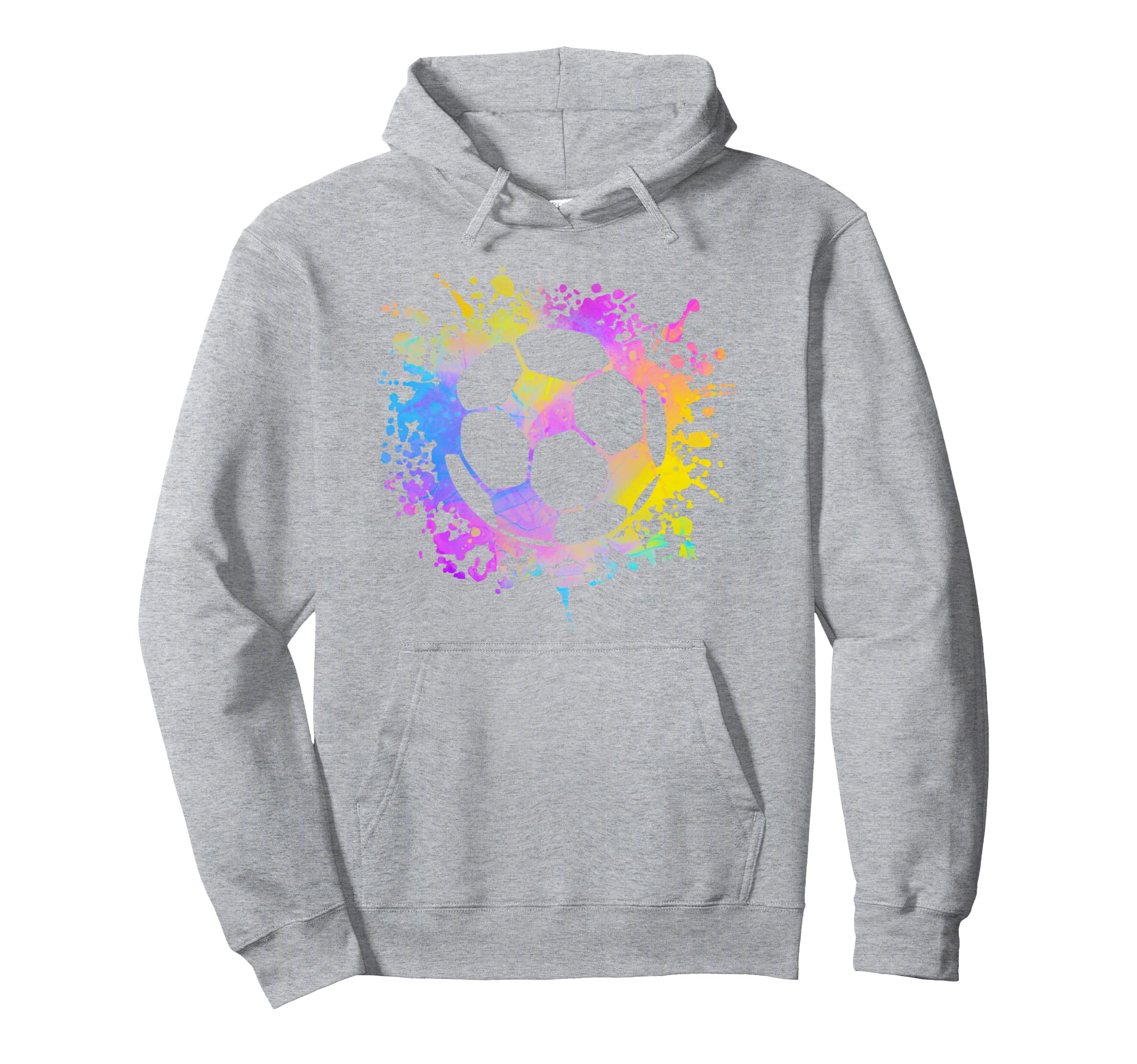 Soccer Ball Watercolor Paint Hoodie - Casual Everyday Wear for Adults