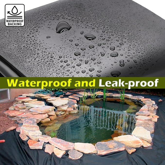 20 x 25 FT Pond Liner, HDPE Pond Liners for Outdoor Ponds 20 Mil Easy Cutting Puncture Resistant Impermeable Pond Liners Skins for Koi Fish, Water Garden Waterfall Fountain Aquaculture Pond
