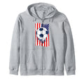 American Flag Distressed Soccer Artwork Hoodie - Novelty Apparel Unisex