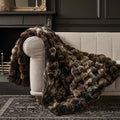 EVERGRACE Ultra Soft Luxury Fluffy Ridgeline Faux Rabbit Fur Throw Blanket, Thick Warm Bubble Throw for Bed, Cozy Plush Reversible Blankets for Couch, Chair, Sofa, Mocha Brown, 60x80 Inches, 870 GSM