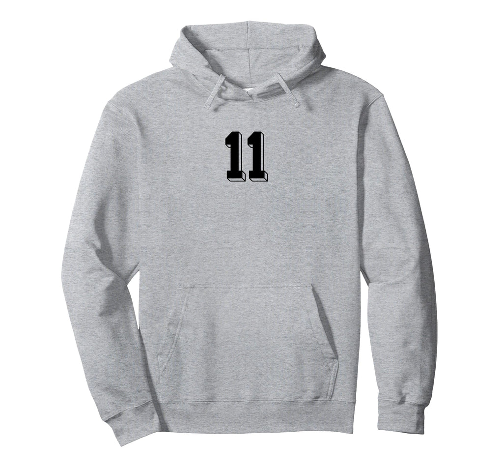 Number 11 80S 90S Soccer Team Jersey Numbered Hoodie - Graphic Print Unisex