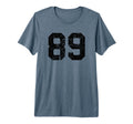 Sports Team Distressed Black Number 89 T-Shirt - Novelty Apparel Men Women