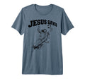 Soccer Goalie Jesus Saves Tri Blend T-Shirt - Custom Art Print Men Women