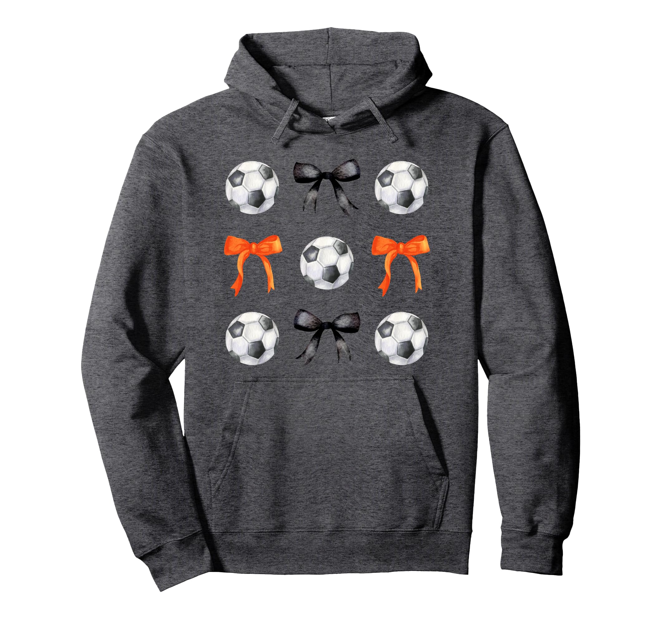 Basketballs Bows Soccer Player Black Hoodie - Fun Novelty Design Men Women