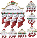 Personalized Christmas Ornaments 2025 Family of 2/3/4/5/6/7/8 Custom Christmas Stocking Ornament with Names Customized Ornaments for Xmas Tree,Family of 7