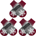 BEAUTYZOO Christmas Winter Anti-Slip Dog Socks with Grips Traction Control for Small Medium Large Dogs, Non Skid Indoor Double Side Pet Paw Protector for Hardwood Floor Wear, Snowflake S