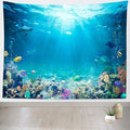 Loccor Underwater World Tapestry Blue Ocean Wall Hanging Under the Sea Coral Reef Wall Tapestry 80X60 Inches Tropical Fish Tank Undersea Tapestries Marine Wall Art for Bedroom Living Room Dorm Decor