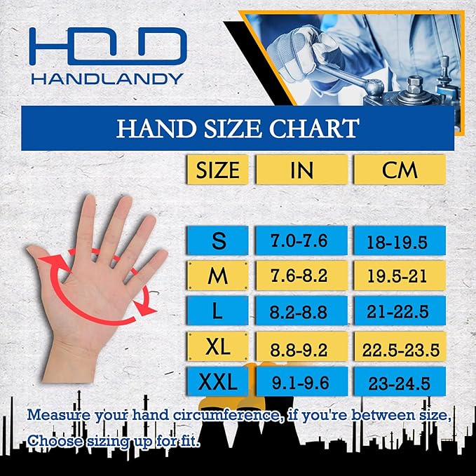 HANDLANDY Leather Work Gloves for Men & Women, Reinforced Durable Garden Gloves, Cowhide Working Glove for Gardening