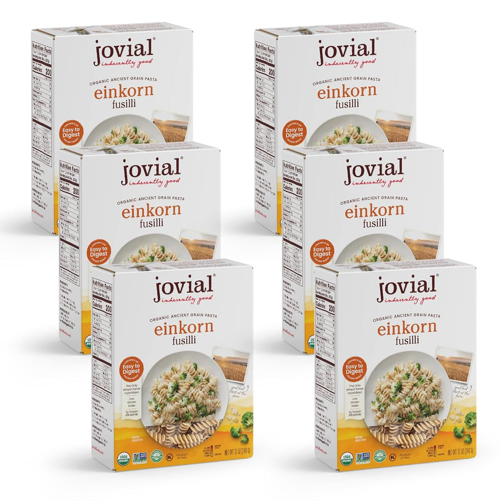Jovial Organic Whole Grain Einkorn Fusilli Pasta, 12 oz, Case of 12