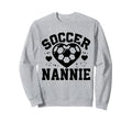 Soccer Nannie Heart Nannie Soccer Player Sweatshirt - Trendy Graphic Unisex