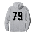 Number 79 Backside 80S 90S Team Jersey Hoodie - Fun Novelty Design Unisex