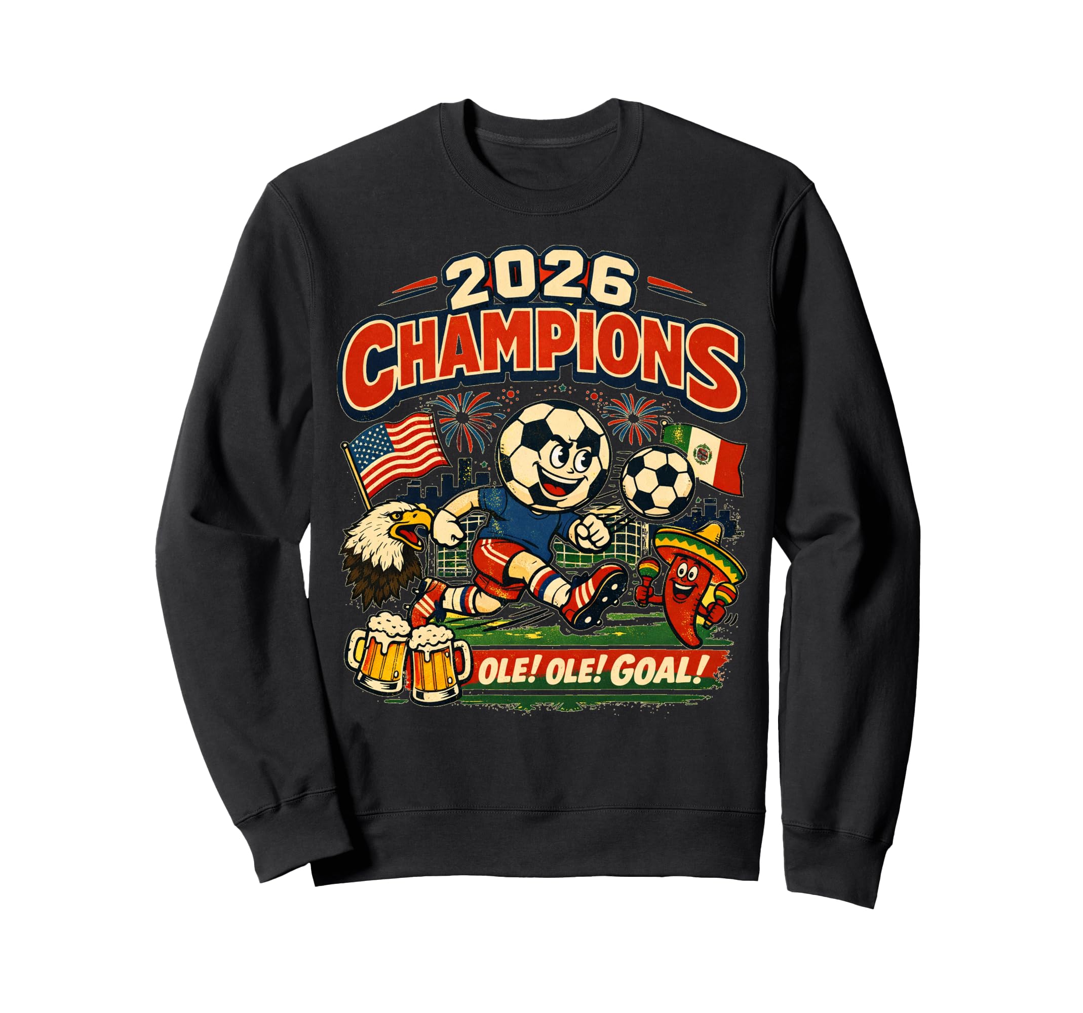 Soccer Champions 2026 Foodball Futbal Sweatshirt - Streetwear Style Unisex