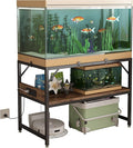 Modern 20 Gallon Long Fish Tank Stand for Home Office, 2-Tier Aquarium Stand with Shelf for Storage, Fish Tank Table 30" x 12" x 20.5", Ideal for Breeder Tanks,and Reptile Terrariums, Rustic Brown