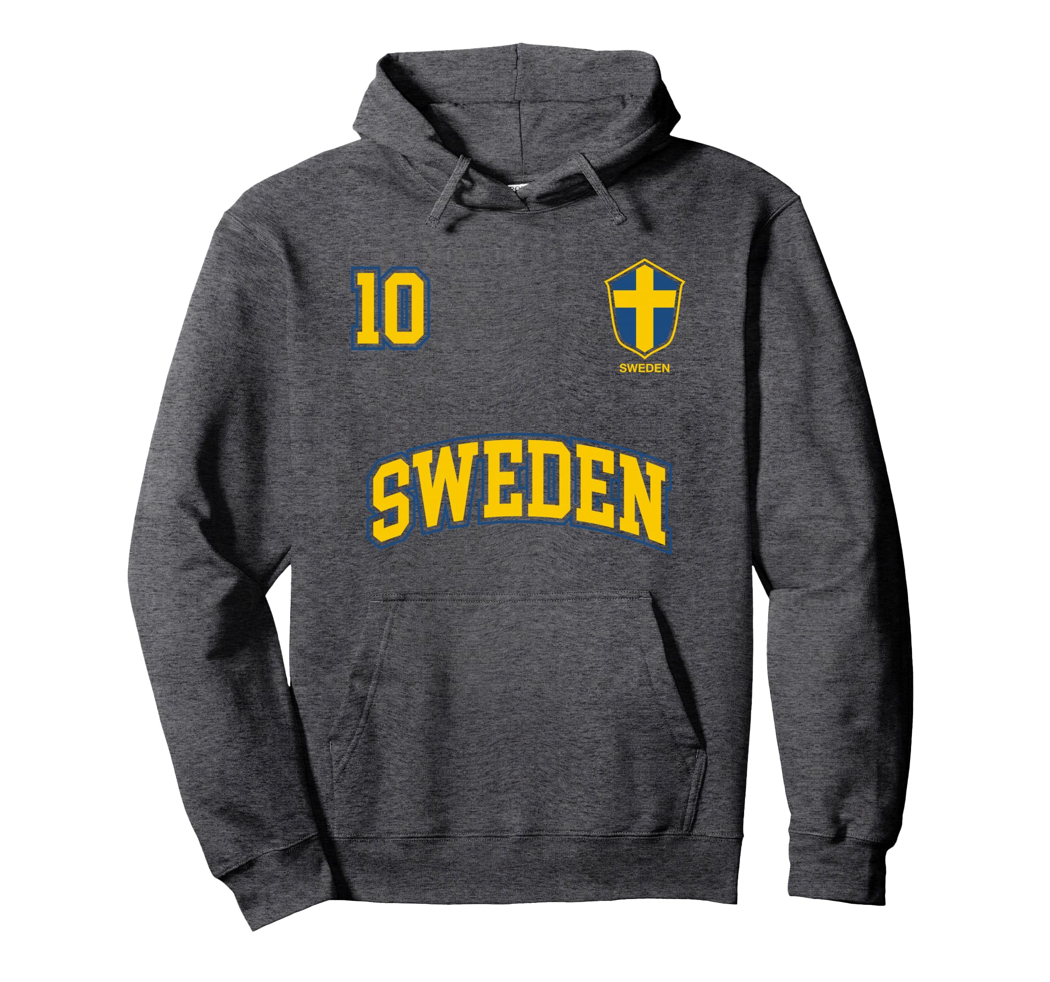 Sweden Team No 10 Sports Swedish Flag Hoodie - Trendy Graphic for Adults