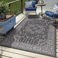 Keen Home Design Terrace Outdoor Area Rug - 4x6 Washable Indoor/Outdoor Rug for Patio, Kitchen, Balcony, Beach, Garden, Deck and Porch, Size: 3'10"x5'7"