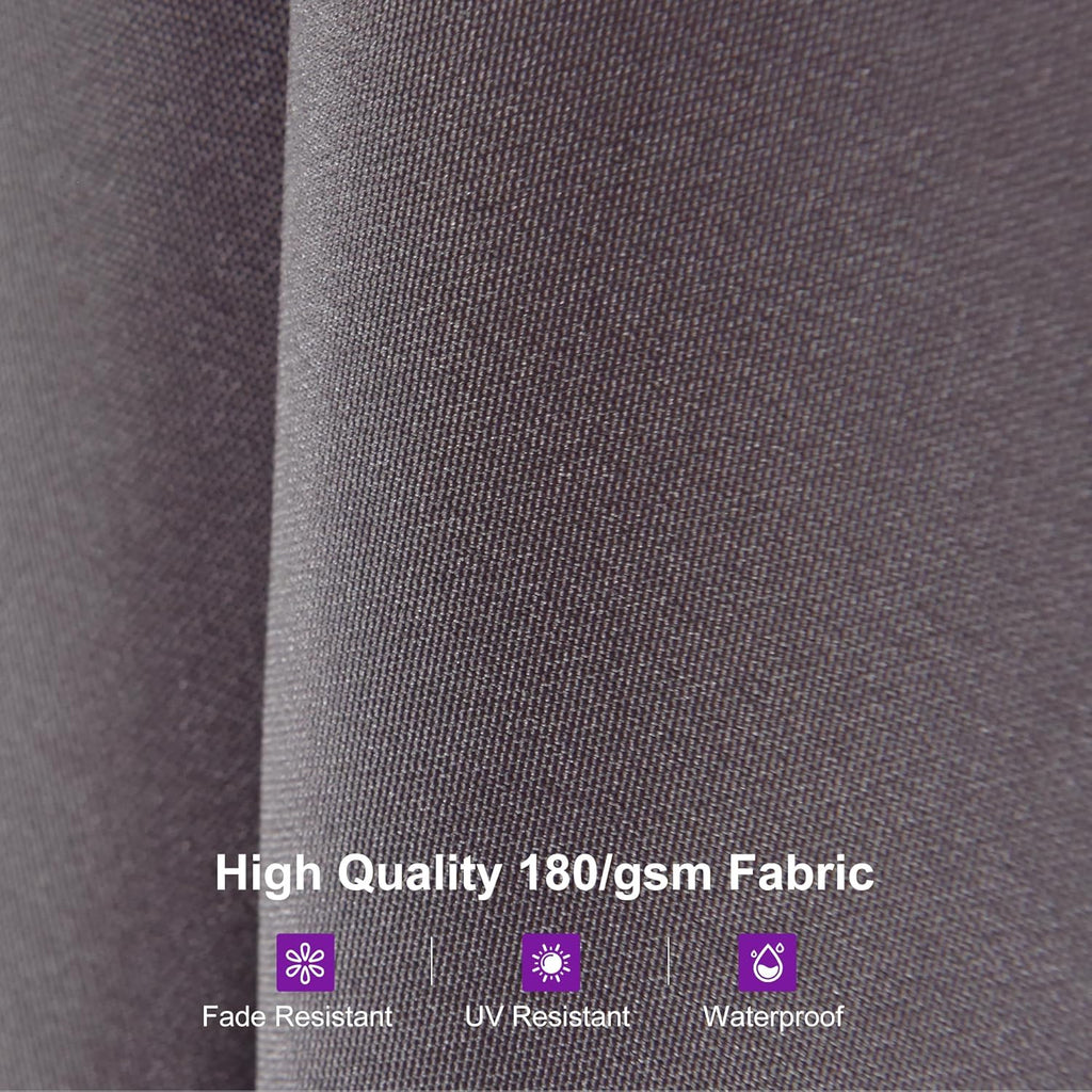 PURPLE LEAF 14ft Patio Market Umbrella Outdoor Double-Sided Umbrella with Base and Crank Rectangle Table Umbrella for Pool Deck Garden, Light Grey