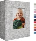 Vienrose Small Photo Album 4x6 100 Photos Linen Cover Picture Book with Front Window for Baby Wedding Children