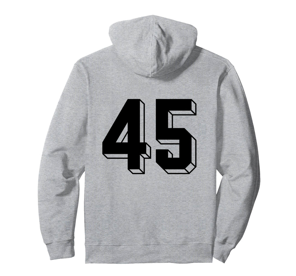 Number 45 Backside 80S 90S Team Jersey Hoodie - Custom Art Print Unisex