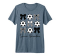 Soccer Grandma Funny Coquette Bow Soccer T-Shirt - Graphic Print Unisex