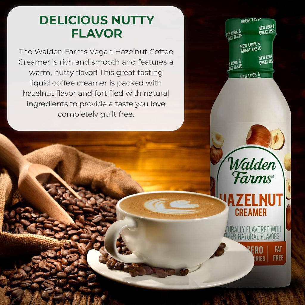 Walden Farms Sugar-Free Hazelnut Coffee Creamer, Case of 6, 12 fl oz Each