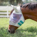 Equinavia Algard Soft Mesh Horse Fly Mask with Ear Protection and 45 UPF Rating | No Eye Irritation & UV Protection - Silver/Turquoise - Pony