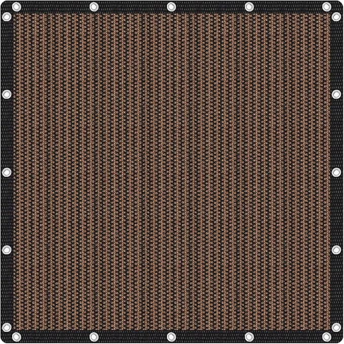 VICLLAX Shade Fabric Sun Shade Cloth with Every 2 FT Grommets for Patio Garden Pergola Cover Canopy 4x4 FT, Mocha