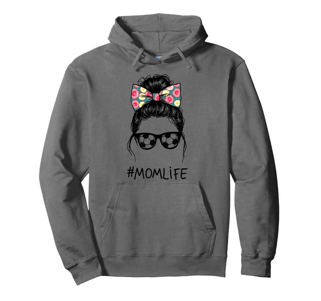 Messy Bun Bandana Soccer Mom Life Soccer Hoodie - Aesthetic Graphic Unisex