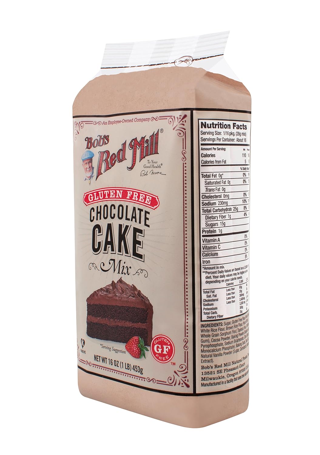 Bob's Red Mill Gluten Free Chocolate Cake Mix, Pack of 4, 16 Oz. Each