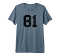 Distressed Sport Team Number 81 Tri Blend T-Shirt - Streetwear Style Unisex