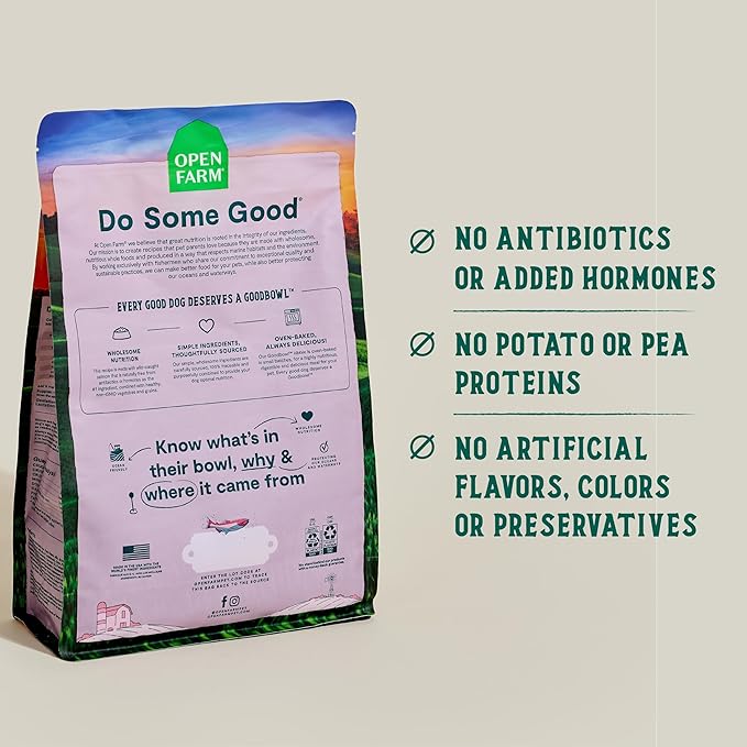 Open Farm Goodbowl, Oven-Baked Small Batch Dry Dog Food - Wild Caught Salmon & Brown Rice Recipe, Includes Non-GMO Produce & Grains, 22lb Bag (352oz Bag)