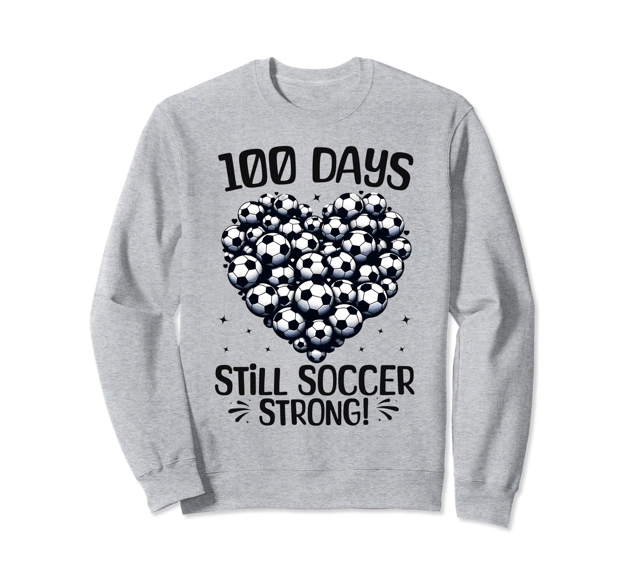 100 Days School Soccer Heart Love Sweatshirt - Graphic Print Men Women