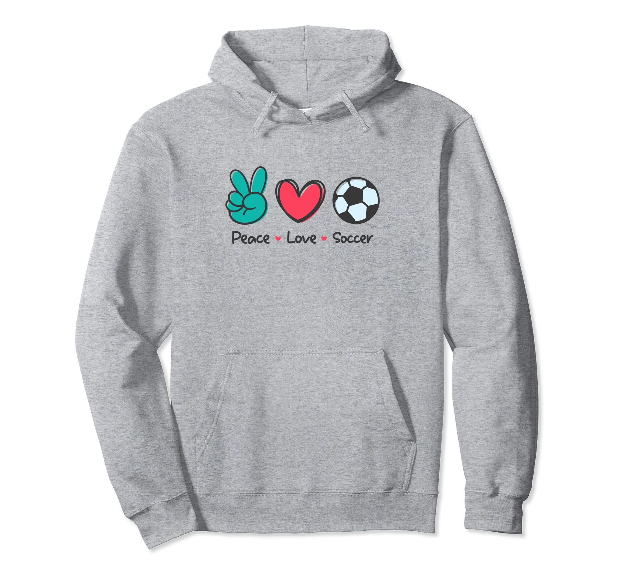 Funny Peace Love Soccer Field Play Hoodie - Fun Novelty Design for Adults