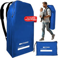 ONGUARD Waterproof Single and Double Stroller Bag for Airplane - Travel Stroller Cover for Air Travel and Storage - Gate Check Bag Backpack- Baby Airplane Essentials - Blue
