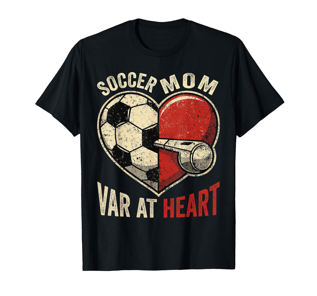 Soccer Mom Var Heart Soccer Heart T-Shirt - Aesthetic Graphic for Adults