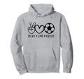 Peace Love Soccer Game Day Sports Mom Hoodie - Novelty Apparel for Adults